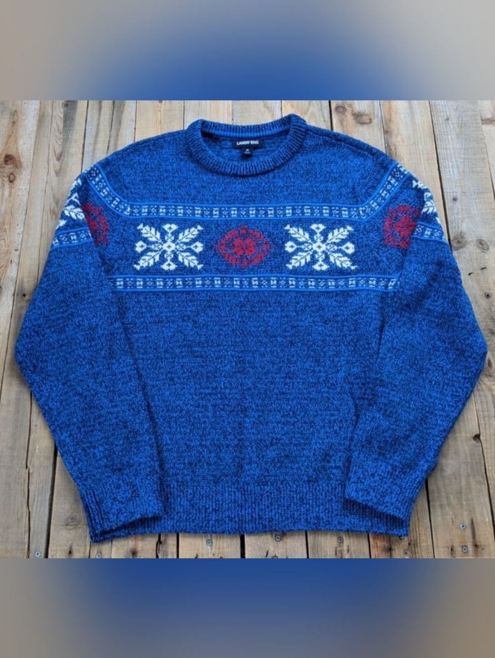 2000's Lands' End Fair Isle knit sweater  men's size Medium